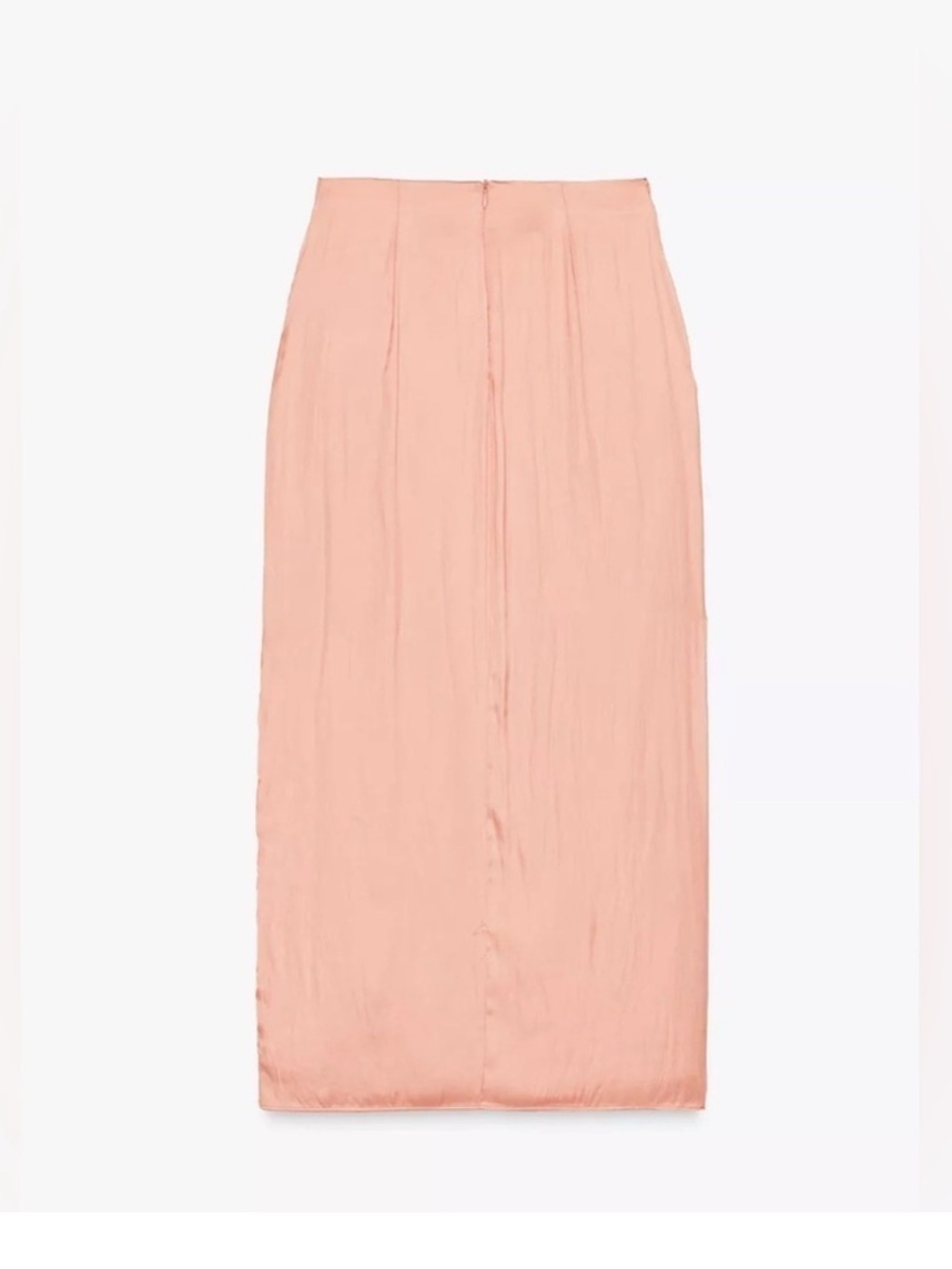 Zara NWT Satin Wrap Midi Skirt in Blush Pink - Picture 4 of 5